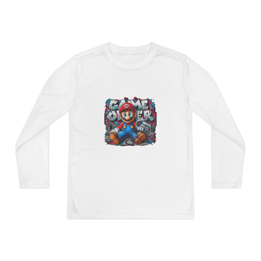 "Game Over" Graphic Youth Long Sleeve Gamer Character Tee