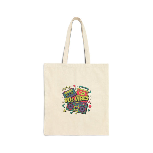 90s vibe Cotton Canvas Tote Bag